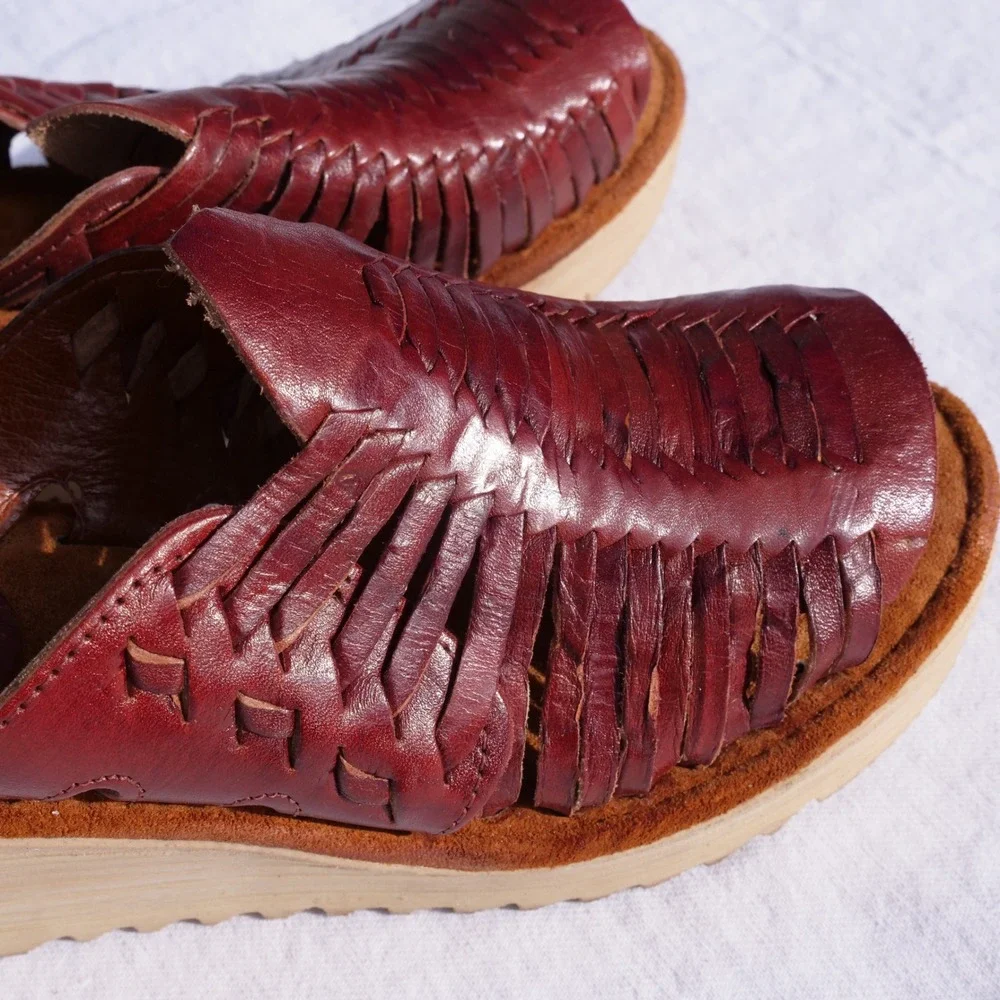 Vintage‎ 1970s Sbicca basket weave peep toe platform wedge heels